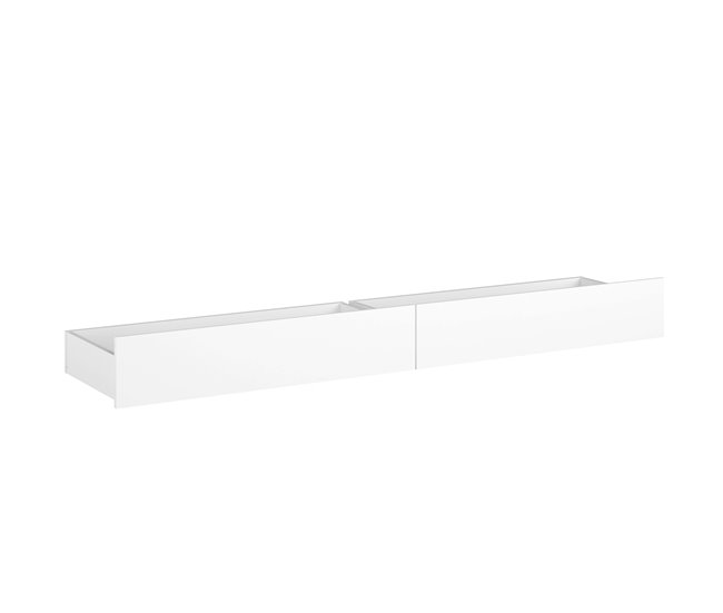Pacote de 2 gavetas inferiores para cama infantil estilo nórdico Branco