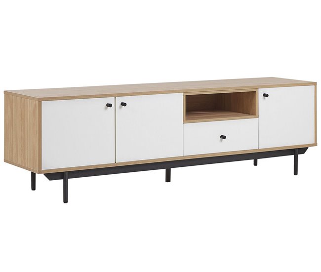 Beliani Mesa de TV ITACA 163 Castanho