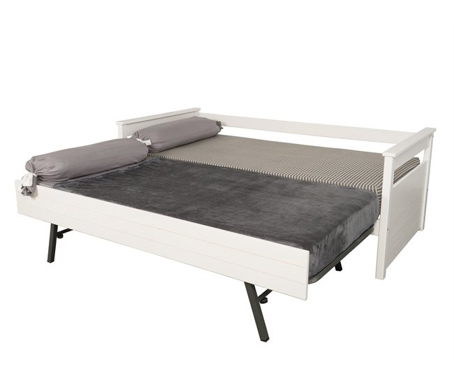 Cama nido 90x190 com sommier DUPLEX Branco