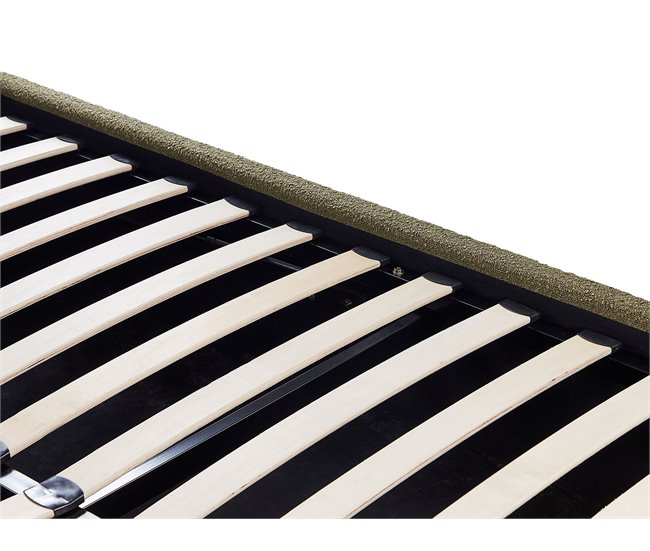 Beliani Cama com armazenamento Bouclé VAUCLUSE 154x214 Bege