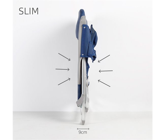 Aktive Pack 2 cadeiras de praia dobráveis multiposições Slim Azul