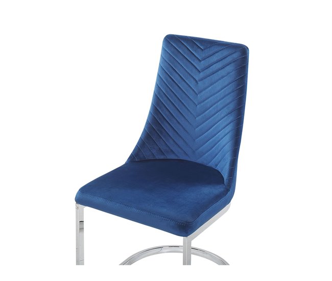 Beliani Silla de comedor ALTOONA Azul Marino