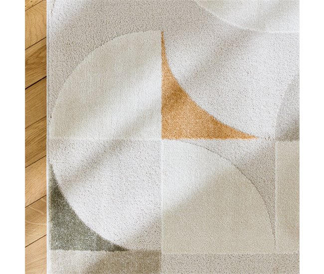 Alcatifa interior, padrão retro, felpa 230x160 Creme