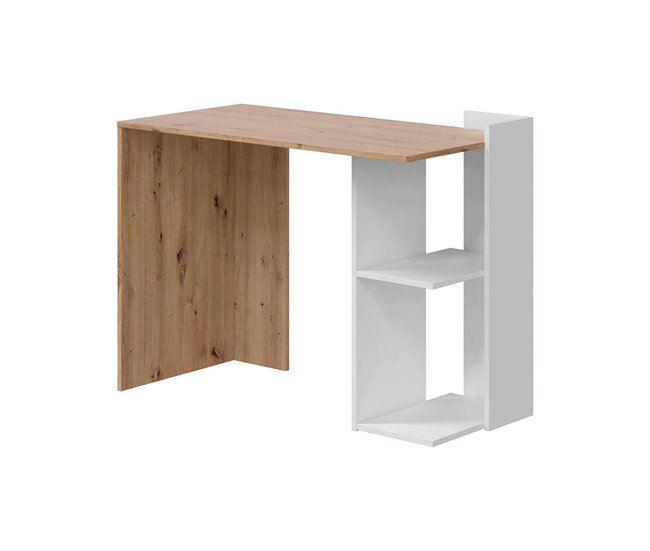Mesa com efeito de madeira Branco/ Madeira