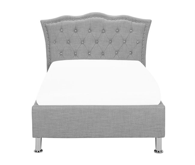 Beliani Cama com armazenamento Pele sintética METZ 126x217 Branco