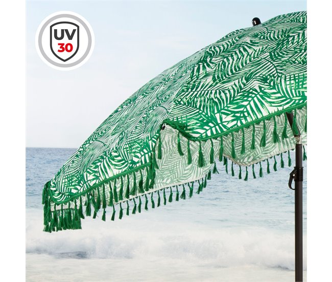 Aktive Guarda-sol samambaias com franjas Azul