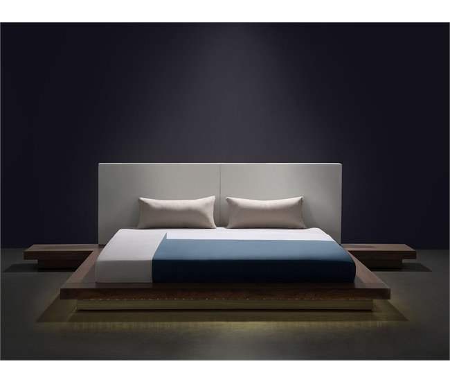 Beliani Cama com LED MDF ZEN 308x229 Castanho