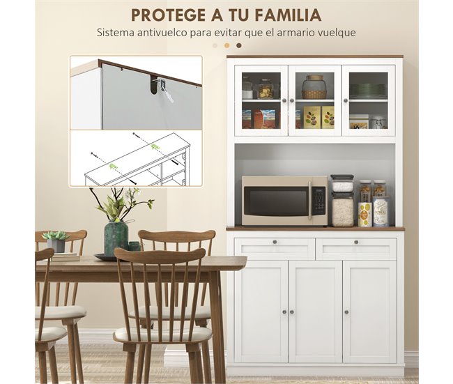 Armário de Cozinha MDF e Melamina de Madeira HOMCOM Branco