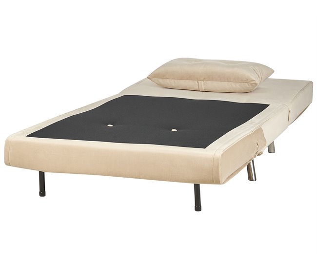 Beliani Sofá-cama Veludo FARRIS Areia
