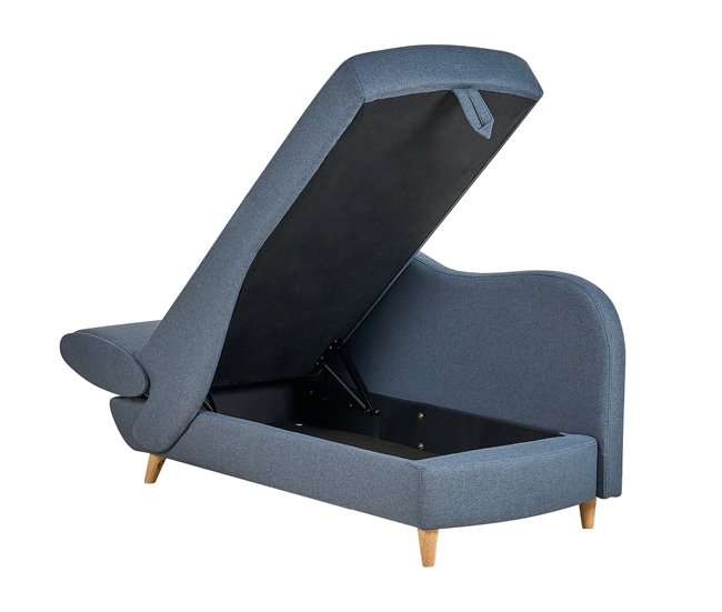 Beliani Chaise longue Linho MERI Azul