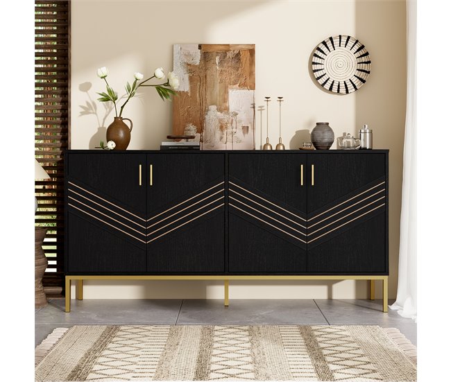 Aparador com 4 portas 160 Preto