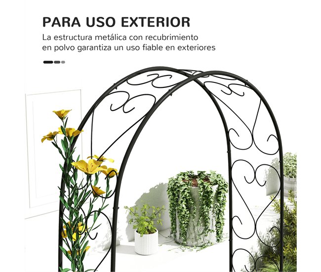 Arco para Jardim Aço Outsunny Preto