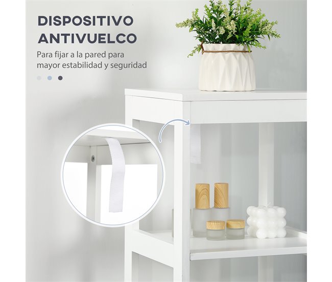 Alto Armário de banheiro Placa de MDF kleankin Branco