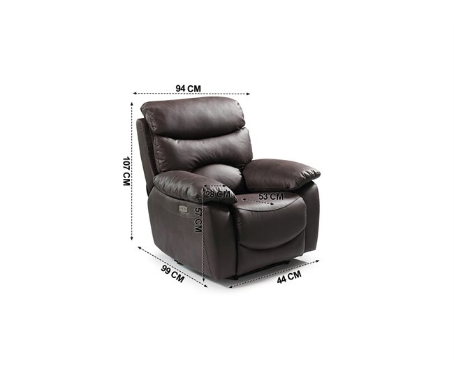 Poltrona relax elétrica microfibra ESPRIT Chocolate