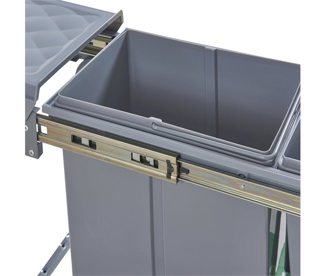 Caixote do lixo extraível Froland capacidade 1 x 20 L + 1 x 10 L Cinza