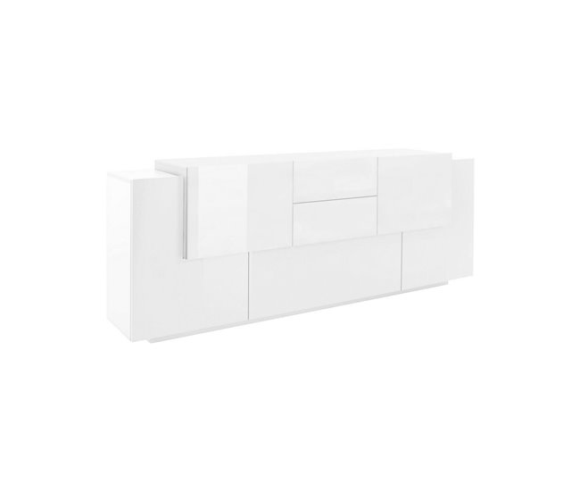 Aparador com efeito madeira 220 Branco Brillo