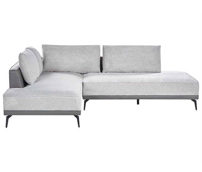Beliani sofá modular Poliéster MYKEN Cinza Claro