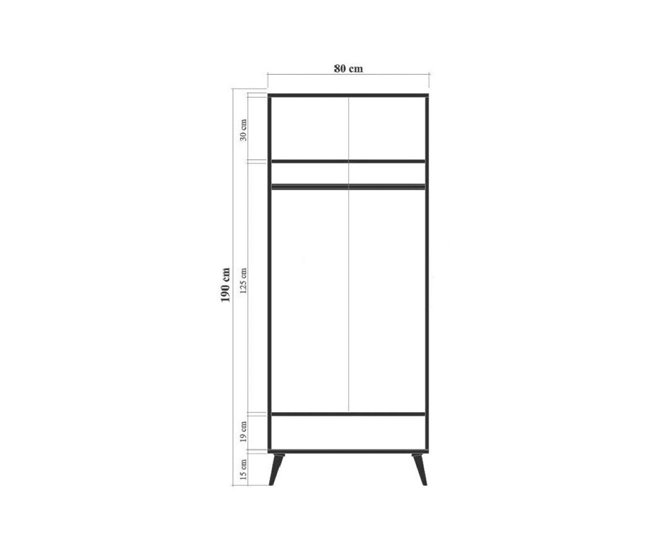 Armário 2 portas com efeito madeira Multicor