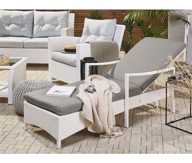 Beliani Cadeira lounge/relax VASTO Branco