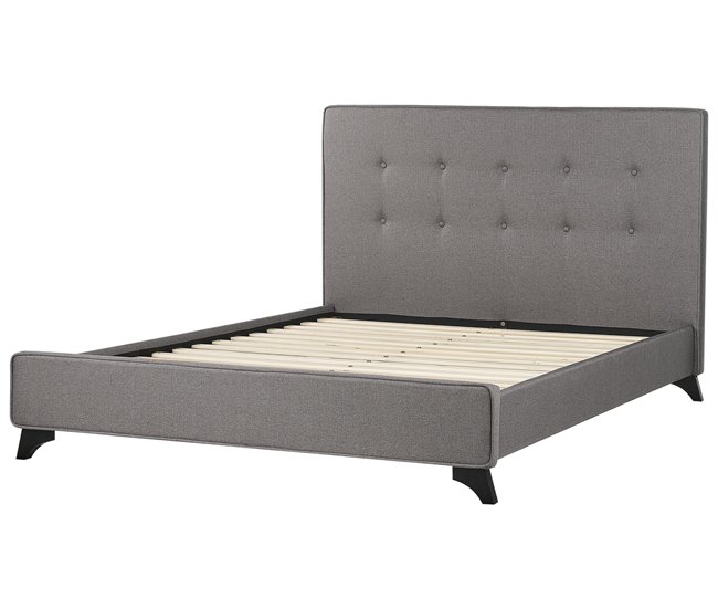 Beliani Cama com estrado Poliéster AMBASSADOR 152x216 Bege