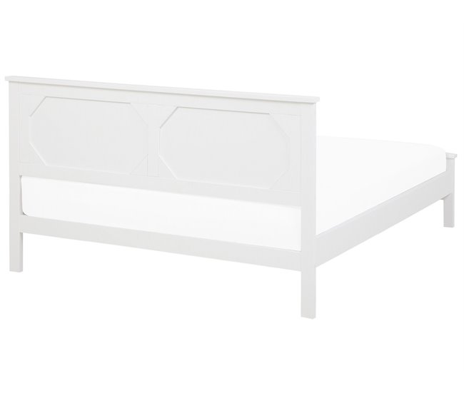 Beliani Cama com estrado Pinho OLIVET 189x208 Branco