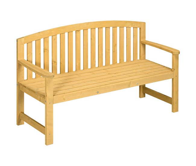 Banco de Exterior Madeira de Abeto Outsunny 143x51 Laranja