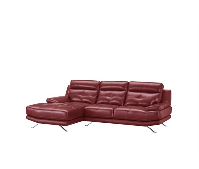 Chaise longue de pele HAWAI Vermelho