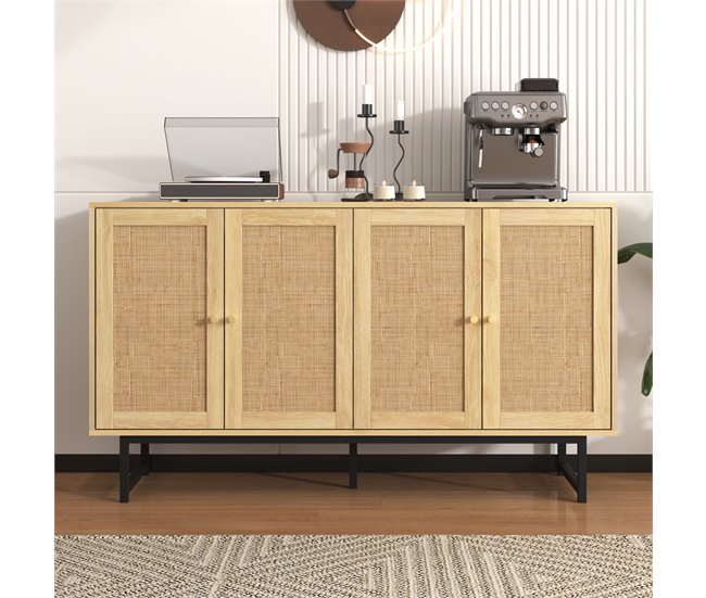 Aparador com 4 portas Natural