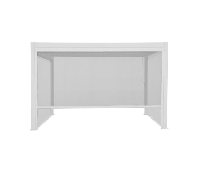 Pérgola bioclimática em alumínio, lâminas orientáveis 400x300 Branco