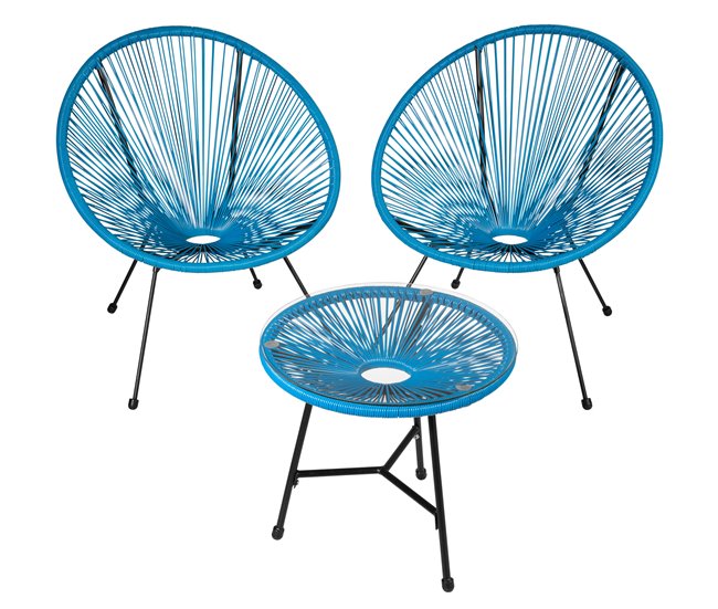 2 cadeiras de jardim Santana com mesa Azul