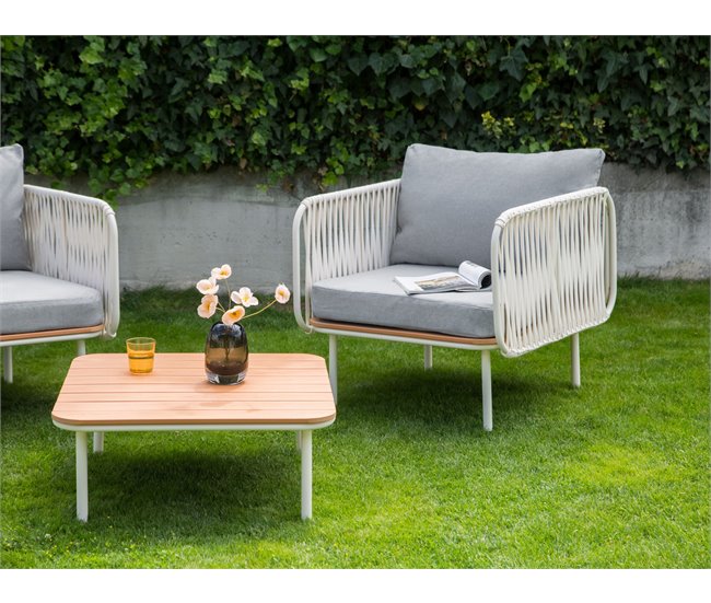 Beliani Conjunto lounge SENISE Cinza