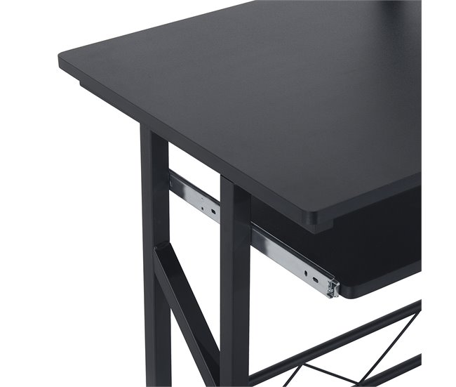 Mesa para Computador MDF e Metal HOMCOM, escritório - secretárias 90x50 Preto
