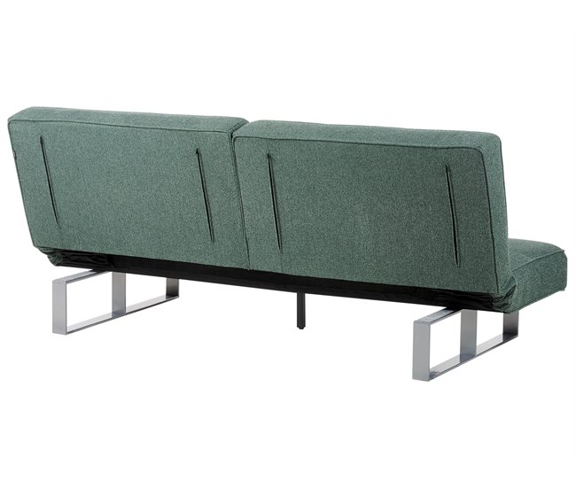 Beliani Sofá-cama Poliéster DUBLIN Verde Escuro
