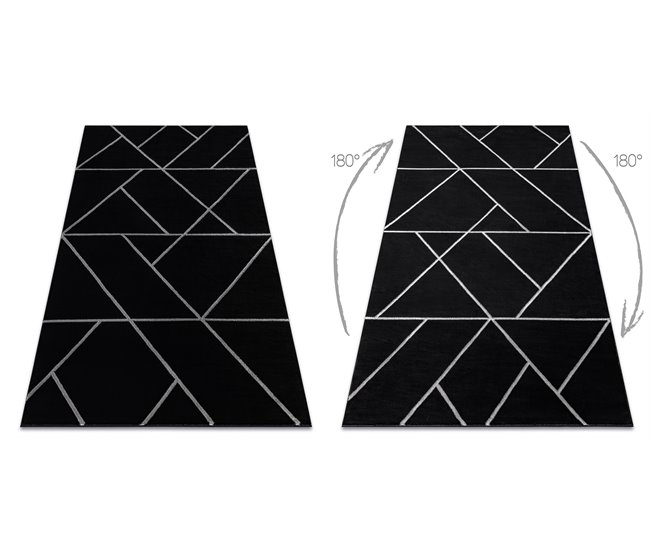 Tapete EMERALD exclusivo 7543 glamour 80x150 Preto