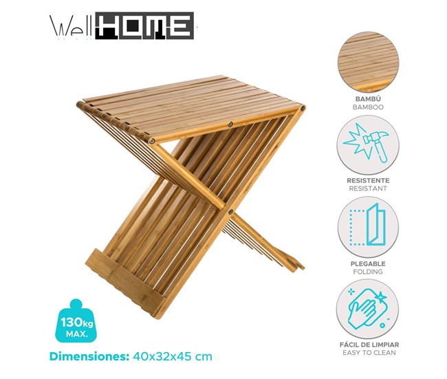 Well Home Chair - banco dobrável de bambu Madeira