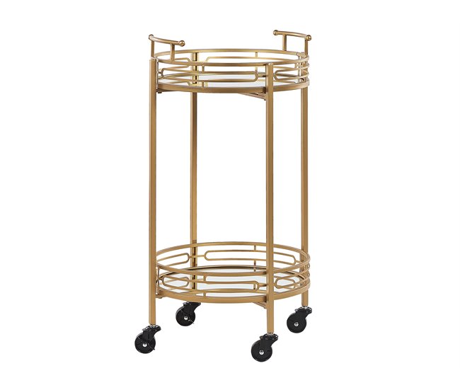 Beliani Carrito de cocina FARLEY Dourado