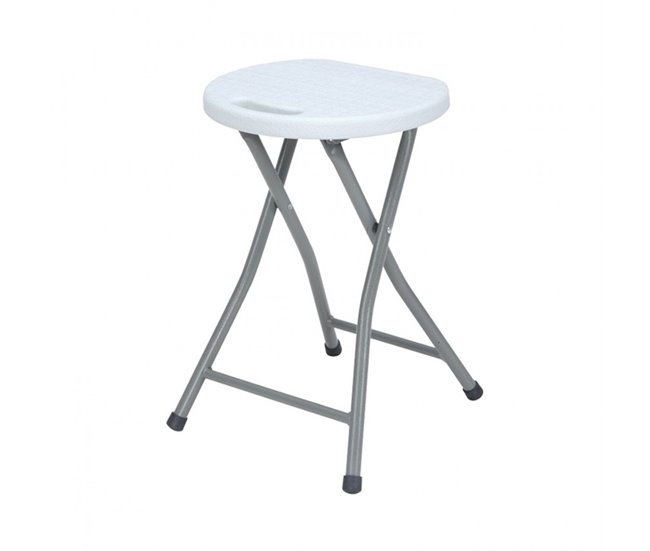 Tamborete dobrável de resina 7house Branco