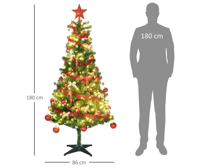 Árvore de Natal Plástico e Aço HOMCOM Verde