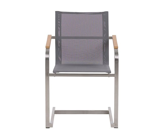 Beliani Conjunto de comedor MALETTO/COSOLETO Branco/cinza