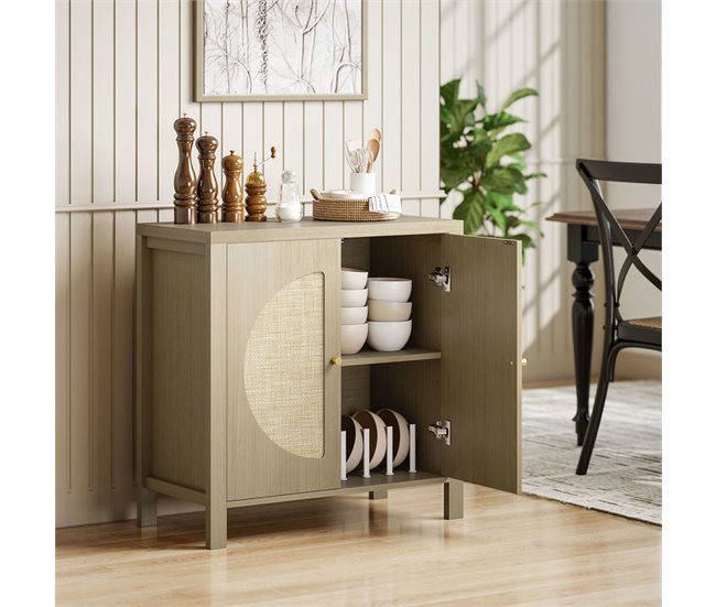 Aparador Melamina de Madeira HOMCOM Castanho