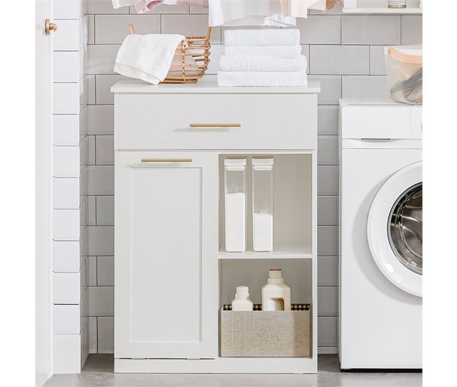 Armário de casa de banho BZR66-W SoBuy Branco