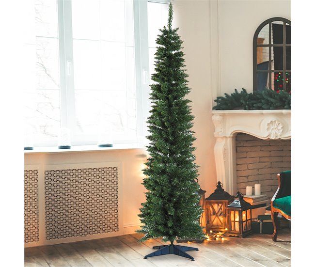 Árvore de Natal PVC, metal e plástico HOMCOM, casa - natal Verde