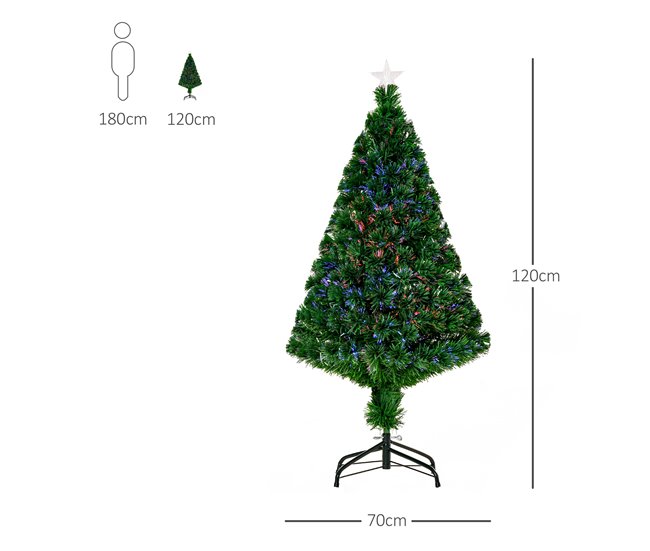 Árvore de Natal PVC e Metal HOMCOM, casa - natal Verde
