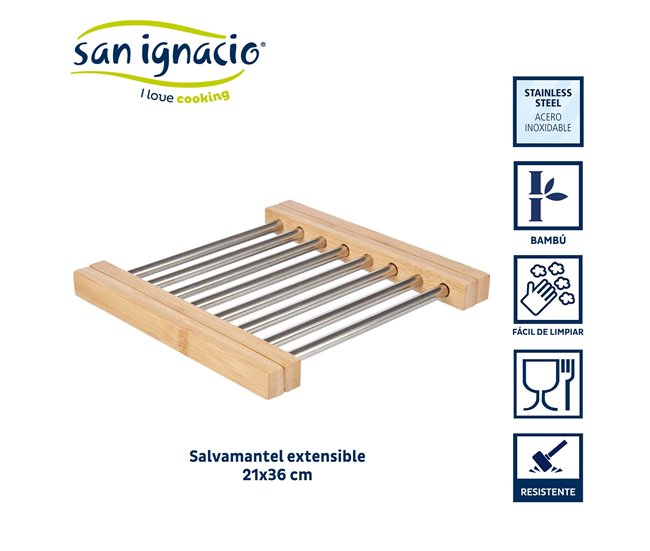 Base extensível de bambu coleção KINVARA Castanho