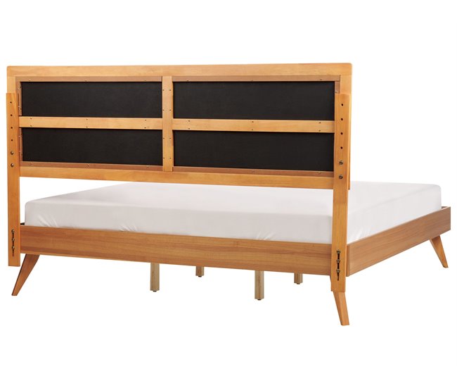 Beliani Cama com estrado MDF POISSY 187x202 Castanho Claro