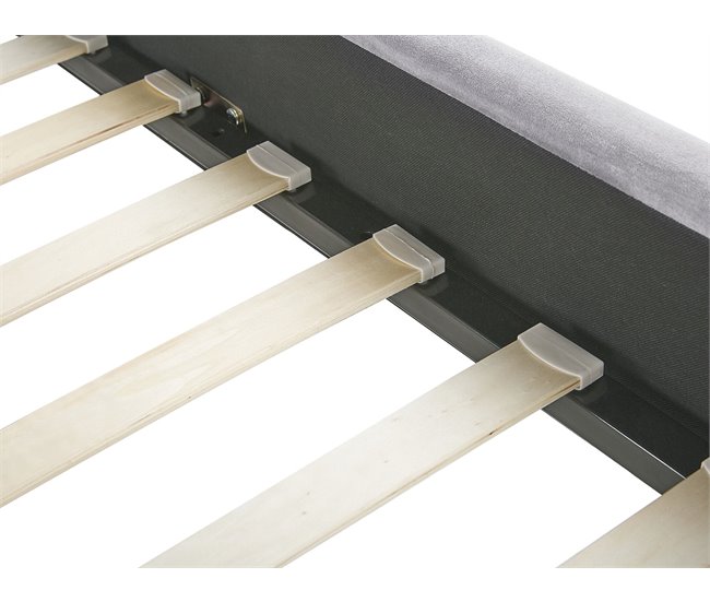 Beliani Cama com estrado Veludo AMBILLOU 177x214 Bege