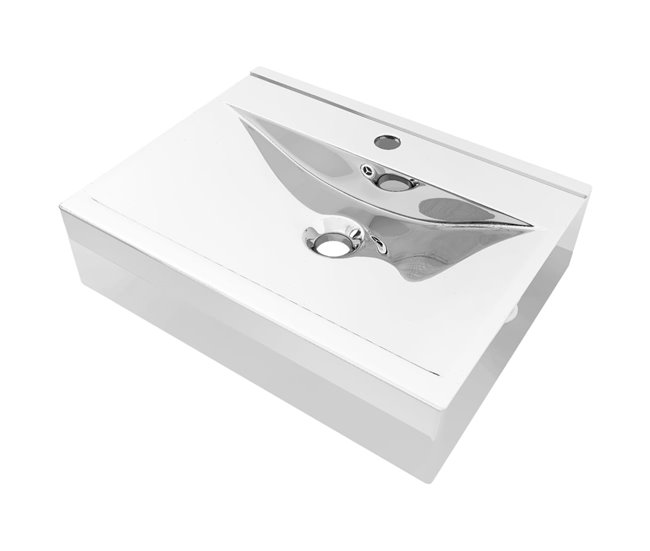 Lavatório - Lavabo - Pia de banheiro com extravasamento Prata