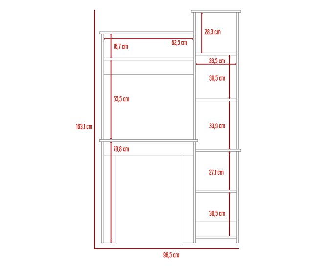 Heinrich Computer Center com 3 prateleiras Multicor