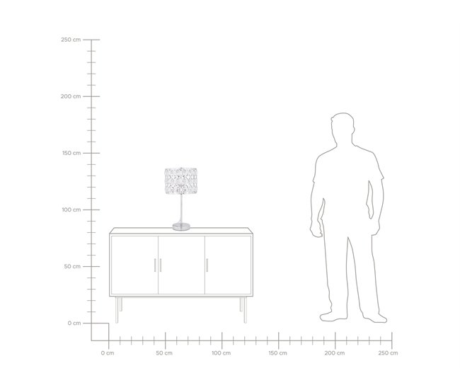 Beliani Candeeiro de mesa TENNA Cinza