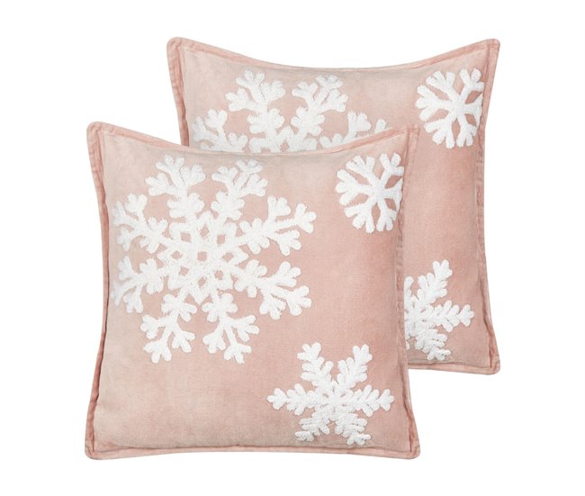 Beliani Almofada decorativa MURRAYA 45x45 Rosa